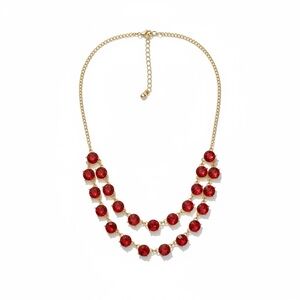 Icing Red & Gold Double Strand Necklace